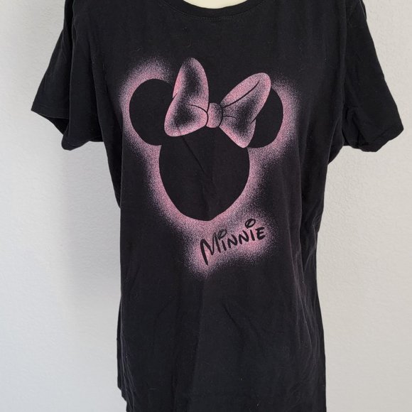 Port & Company DISNEY T Shirt Black With Pink Minnie Mouse Design Size XL - Picture 4 of 15